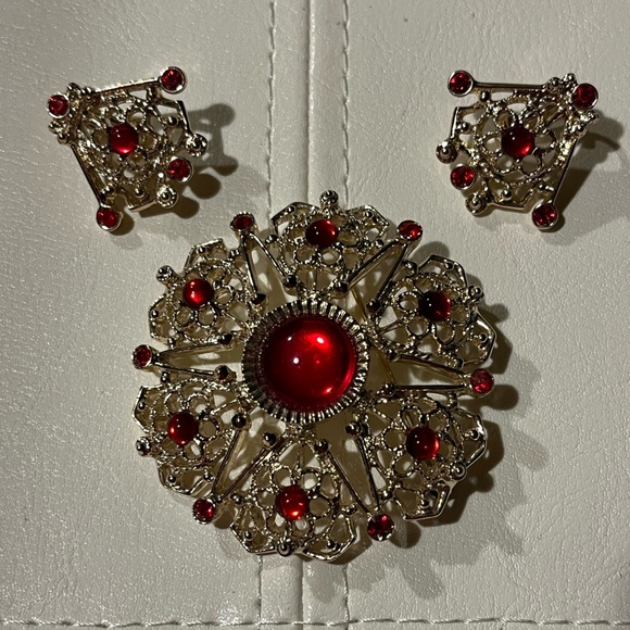 Vintage Sarah Coventry Brooch & Earrings - Serenade Collection (1970). - Picture 3 of 14